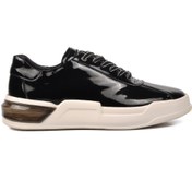 Resim Marcomen 152-19197 Siyah Rugan-Beyaz Hakiki Deri Erkek Sneaker 