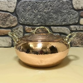 Resim Efemir Bakır Dövme Bakır Trabzon Güveci 17 cm 