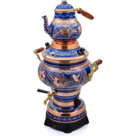 Resim Eriza 5.2 Litre 220V Elektrikli Işlemeli Bakır Semaver 