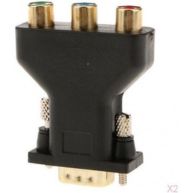 Resim 2 Adet 3-Rca Rgb Rgsb Rsgsbs Ypbpr D-Sub 15-Pin VGA Adaptörü Dönüştürücü 