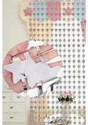 Resim Metalize Arka Fon Gümüş Yıldız Kapı Perdesi 100x200 Cm Standart 