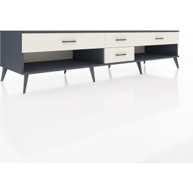 Resim Kronos Tv Ünitesi 4 Çekmeceli 220x59x51 Antrasit-antrasit/aytaşı Antrasıt/aytası - Antrasıt 