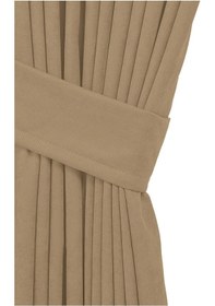 Resim Cheap's Home Petek Dokulu Kadife Dokuma Seyrek 1 X 2 Pileli Fon Perde Bej 