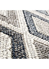 Resim Cool Halı Bress 1402 Gri Kolay Temizlenen Hav Toz Vermez Hasır Dokulu Örgü Desenli Yuvarlak Halı 