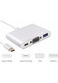 Resim Mykablo Usb 3.1 Type-c Giriş - Vga+usb3.0+type-c Çevirici 