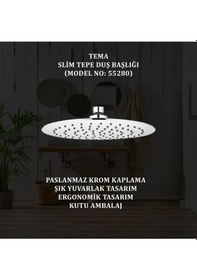 Resim Tema Slim Tepe Duş Başlığı 55280 5686526846 Krom 