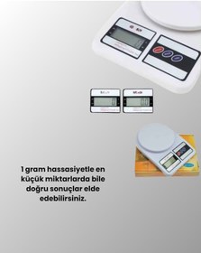 Resim Gld-spt- Dijital Mutfak Terazisi 10kg Kapasiteli 1g Hassasiyetli Beyaz 
