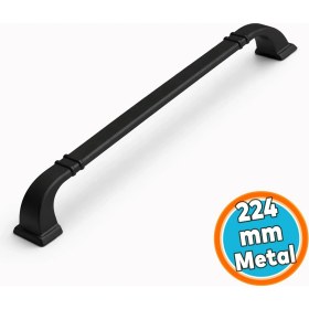 Resim Nzb Mobilya Çekmece Dolap Kapak Mutfak Kulpları Kulbu Dolabı Kulpu 224 mm Mat Siyah Kulp Metal 