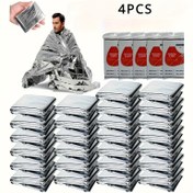 Resim 4 adet Dayanıklı Polyester Termal Battaniyeler - Alev Geciktirici, Acil İlk Yardım, Kurtarma ve Doğal Afetler için İdeal, Rahat Vücut Isıtıcısı, Açık Hava Kurtarma Ekipmanı, Kurtarma Ekipmanı 