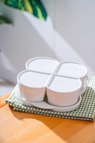 Resim ACAR Pure Line 4 lü Tepsili Kahvaltılık Seti JEA-06652/12 Beyaz JEA-06652/12 