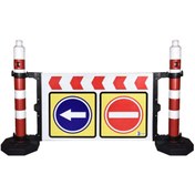 Resim İleri Trafik Dubalı Uyarı Levhalı Bariyer 75 x 125 cm 