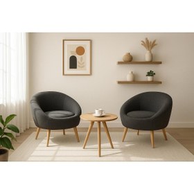 Resim KOKİ DESİGN Çay Seti İkili Koltuk Berjer (Salon,Balkon,Ofis) - ZİGON SEHPA HEDİYELİ 