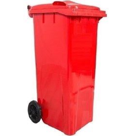 Resim Safell Çöp Konteyneri 120 Lt Isıya Dayanıklı Konteyner Kırmızı 