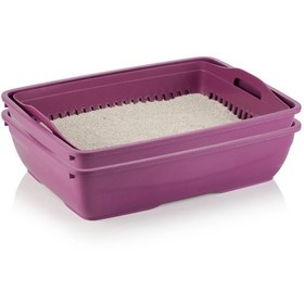 Resim Süzgeçli Açık Kedi Tuvaleti 