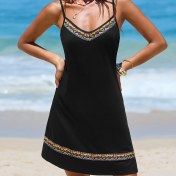 Resim Avrupa ve Amerikan Tatil Retro Elbisesi 