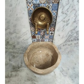 Resim Akm Dekor Traverten Fırfır Düz Mermer Kurna 