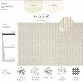 Resim Cool Halı Hasır 621 Krem Halı İnce Mutfak Halısı Yazlık Halı Kilim Kesme Halı Yolluk Antre Hol Koridor Halısı 