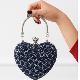 Resim Kalpli Abiye Çanta Lacivert 