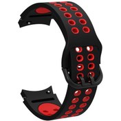 Resim Çarçur Galaxy Watch 4 40mm Krd-02 Uyumlu Kordon-siyah-kırmızı 