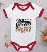 Resim Bitmeyen Kartuş Bk Kids Mommy Need's A Coffee Tasarımlı Kırmızı Bebek Body Zıbın-1 