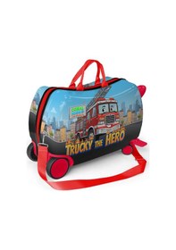 Resim Coral High Kids İtfaiye Desenli Otur-çek Çocuk Valizi 16373 Kırmızı 