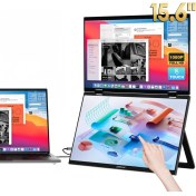 Resim Zeuslap Z15WT 2X15.6" Çift Ekran 1920*1080@60Hz Full Hd IPS Panel Type-C 250CD/M² Dokunmatik, Taşınabilir Monitör (ZL-Z15WT) 