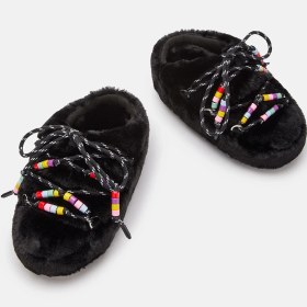 Resim Moon Boot Kadın 80D1460250-N001 Moon Boot Mule Faux Fur Beads Black 