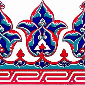 Resim Armada Çini 20x20 Cm KS 1 Osmanlı Desenli Taç Seramik Çini Bordür 
