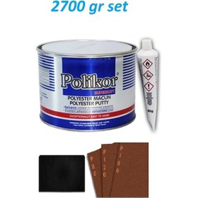 Resim Polikor Polyester Çelik Macun 2700Gr Set 