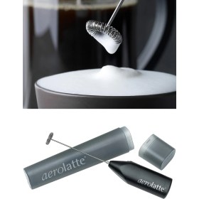 Resim Aerolatte Orijinal Buharsız Kahve / Süt Köpürtücü, Saklama Tüplü, Siyah 