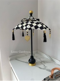 Resim Lusso Gardenya Dama Desenli Bali Şemsiyesi 
