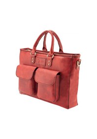 Resim Twingold Kişiye Özel Deri Rainbow Evrak / Laptop Çantası - Kırmızı 