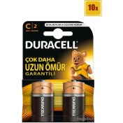 Resim Duracell Alkalin C Orta Boy Pil 2'Li Paket 10'Lu Set 