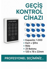Resim Kartlı Şifreli Kapı Açma Okuyucu Cihazı Proximity İç Ortam 12 Adet Kart 