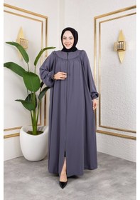 Resim Nevayla Moda Ön Ve Arka Robalı Ferace - Gri / F0142 Gri 