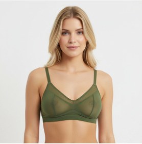 Resim Bonbon Kadın Tül Transparan Balensiz Spor Sütyen Bb2059 Yeşil 