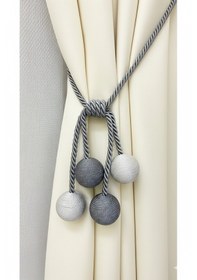 Resim Modern Sarım 4 Toplu Braçol Kornişe Takmatik Ipli Tavan Perde Aksesuarı Antrasit-gri 