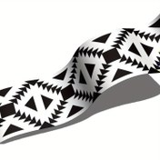 Resim 1 adet Su Geçirmez Siyah & Beyaz Geometrik Desenli PVC Duvar Sınır Sticker - Yapıştır & Soy, Yağ Geçirmez Fayans Dekalı Mutfak, Banyo, TV Arka Planı, Kapı Çerçeve Süsü - Uygulaması ve Çıkarılması Kolay 