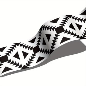 Resim 1 adet Su Geçirmez Siyah & Beyaz Geometrik Desenli PVC Duvar Sınır Sticker - Yapıştır & Soy, Yağ Geçirmez Fayans Dekalı Mutfak, Banyo, TV Arka Planı, Kapı Çerçeve Süsü - Uygulaması ve Çıkarılması Kolay 