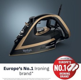 Resim Tefal FV8064 Puregliss Buharlı Ütü 3000 Watt 280 g/dk Buhar Darbe 0 – 50 g/dk Değişken Buhar Dikey Buharlı Durilium AirGlide Autoclean Ütü Tabanı Micro-Calc Filtre, Siyah/Altın 