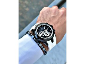 Resim Bentini Slikon Kayışlı Fonksiyonlu Erkek Kol Saati 