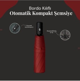 Resim Delta Online Bordo Kılıflı Otomatik Kompakt Şemsiye Bordo 
