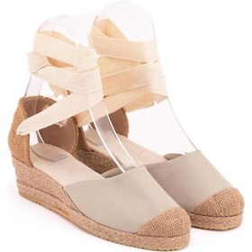 Resim Gerçek Elişi Bej Hasır Jüt Bileğe Bağlı Ipli Günlük Kadın Espadril Handmade Bej 