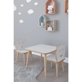 Resim Remaks Bambi Yaz Sil Yüzey Çocuk Masa Sandalye Takımı 1 Aktivite Oyun Masası 2 Sandalye - Beyaz 