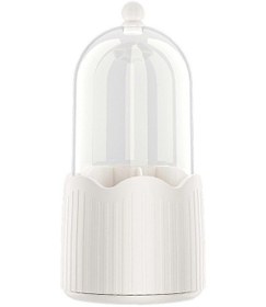 Resim Ganzhoushop Makyaj Fırçası Düzenleyici 360 Dönebilen Saklama Kutusu Kalemlik Toz Geçirmez Kalem Kutusu Kırtasiye Kovası Ev Yatak Odası İçinbeyaz 