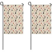 Resim Noel Desenli 2 Li Bahçe Bayrağı Seti, Çift Taraflı 12x44 İnç Açık Alan İçin 12+ 