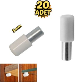 Resim Yahya Plastik Başlı Metal Raf Pimi 5 mm Paslanmaz 20’li 