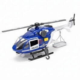 Resim Pervaneli Işıklı ve Sesli Sürtmeli Polis Helikopteri 30 Cm 