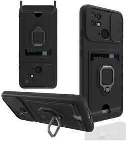 Resim AQUA AKSESUAR Xiaomi Redmi 10c Ve Poco C40 Kılıf Ipli Ve Lens Korumalı Renkli Yüzüklü Askılı Telefon Kılıfı 