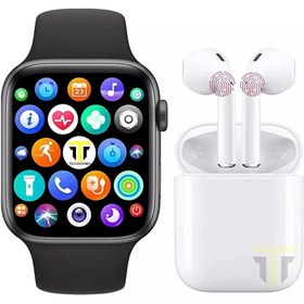 Resim TECHNOMEN Akıllı Saat Plus + Kablosuz Kulaklık Ikili Beyaz Set Ios Android Smartwatch 